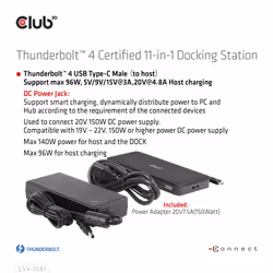 CLUB3D CSV-1581 station d'accueil Thunderbolt 4 Noir - Vue supplémentaire 13