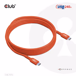 CLUB3D CAC-1513 câble USB 3 m USB 2.0 USB C Orange - Vue supplémentaire 10