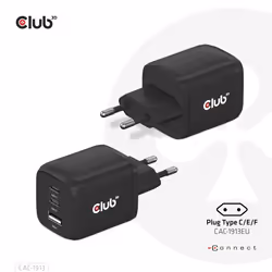 CLUB3D CAC-1913, Intérieure, Secteur, 20 V, 20 A, 1 m, Noir