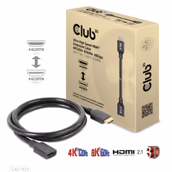 CLUB3D CAC-1322, 1 m, HDMI Type A (Standard), HDMI Type A (Standard), Canal de retour audio (ARC, Audio Return Channel), Noir