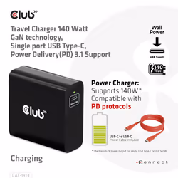 CLUB3D CAC-1914 chargeur d'appareils mobiles Moniteur vidéo pour bébé, Tondeuse pour barbe, Caméscope numérique, Caméra Numérique, Manettes de jeu, Écouteurs, Casque, Téléphone portable, Ordinateur portable, Chargeur électrique, Smartphone, Smartwatch, Tablette, Universel, Montre, Portables Noir Secteur, USB Intérieure