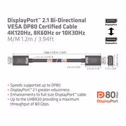 CLUB3D CAC-1091 câble DisplayPort 1,2 m Noir - Vue supplémentaire 4
