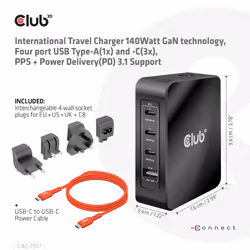 CLUB3D CAC-1917 unité d'alimentation d'énergie 140 W
