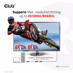 CLUB3D CAC-1088 câble vidéo et adaptateur 0,21 m DisplayPort HDMI Noir - Vue supplémentaire 5