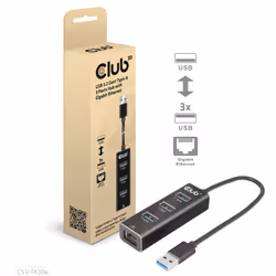 CLUB3D CSV-1430a, Avec fil, USB 3.2 Gen 1 (3.1 Gen 1) Type-A, 1000 Mbit/s, Noir, USB, USB Type-C