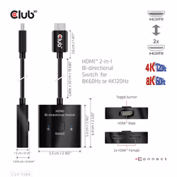 CLUB3D CSV-1384 commutateur écran, clavier et souris - Vue supplémentaire 7