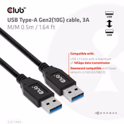 CLUB3D CAC-1409 câble USB 0,5 m USB 3.2 Gen 2 (3.1 Gen 2) USB A Noir