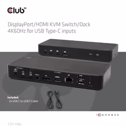 CLUB3D CSV-1585 commutateur écran, clavier et souris Noir - Vue supplémentaire 4