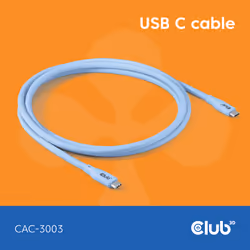 CLUB3D CAC-3003, 2 m, USB C, USB C, USB4 Gen 3x2, 40 Gbit/s, Bleu