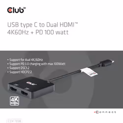CLUB3D CSV-1558 répartiteur vidéo