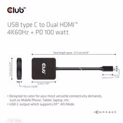 CLUB3D CSV-1558 répartiteur vidéo