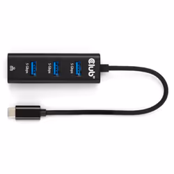 CLUB3D CSV-1549, USB Type-C, RJ-45, USB 3.2 Gen 1 (3.1 Gen 1) Type-A, 5000 Mbit/s, Noir, 12 W, Câble rond