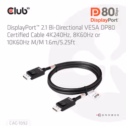 CLUB3D CAC-1092 câble DisplayPort 1,6 m Noir