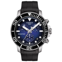 Montre Tissot Seastar 1000 Chronograph T1204171704100 bracelet caoutchouc cadran bleu