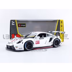 Voiture Miniature de Collection - BBURAGO - PORSCHE 911 RSR - Échelle 1/24 - Couleur Blanche - 2020