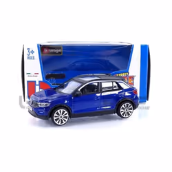 Voiture Miniature de Collection - BBURAGO 1/43 - VOLKSWAGEN T-Roc - Blue Metallic