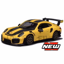 Voiture Miniature de Collection - BBURAGO - Porsche 911 GT2 RS - Jaune / Noir - Échelle 1/43 - 30388Y