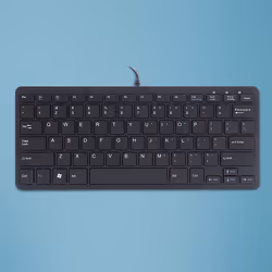 R-Go Tools Compact R-Go Clavier , QWERTY (US), noir, filaire, Mini, Avec fil, USB, QWERTY, Noir