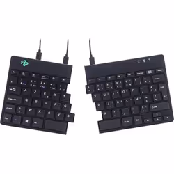 R-Go Tools Split R-Go Break Clavier Ergonomique, AZERTY (FR), noir, filaire, Mini, Avec fil, USB, AZERTY, Noir