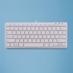 R-Go Tools Compact R-Go Clavier , QWERTY (UK), blanc, filaire, Mini, Avec fil, USB, Clavier à membrane, QWERTY, Blanc