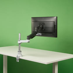 R-Go Tools Caparo 4 R-Go D2, Circulaire Bras simple écran, fixation bureau, ressort à gaz, 3-9 kg, noir-argent, faible empreinte carbone