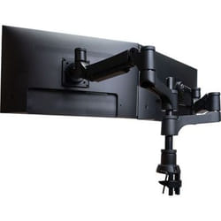 R-Go Tools Caparo 4 R-Go D2, Circulaire Bras double ecran, fixation bureau, ressort à gaz, 3-9 kg, noir-argent, faible empreinte carbone