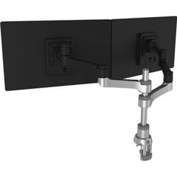 R-Go Tools Zepher 4 R-Go C2, Circulaire Bras double écran, fixation bureau, adjustable, 0-8 kg, noir-argent, faible empreinte carbone