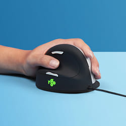 R-Go Tools HE Break R-Go Mouse, Souris ergonomique, Logiciel anti-RSI, Grand (Longueur de la main au-dessus 185mm), Gaucher, Filaire