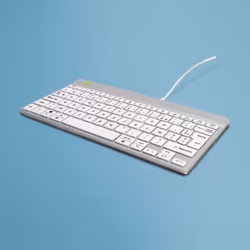 R-Go Tools Compact Break RGOCOFRWDWH, Mini, Avec fil, USB, AZERTY, Blanc