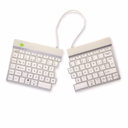 R-Go Tools Split R-Go Break clavier AZERTY (BE), bluetooth, blanc