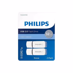 Pack de 2 clés USB 2.0 Philips Snow 32 Go Blanc