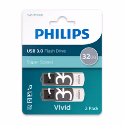 Philips Vivid lecteur USB flash 64 Go USB Type-A 3.2 Gen 1 (3.1 Gen 1) Gris, Blanc