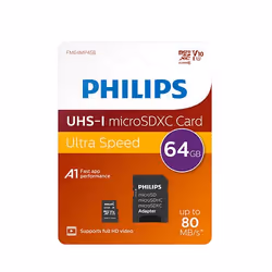 Philips FM64MP45B/00 mémoire flash 64 Go MicroSDXC UHS-I Classe 10