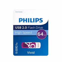 Philips FM64FD05B lecteur USB flash 64 Go USB Type-A 2.0 Violet, Blanc