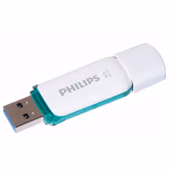 Philips FM08FD75B, 8 Go, USB Type-A, 3.2 Gen 1 (3.1 Gen 1), Casquette, 8 g, Turquoise, Blanc