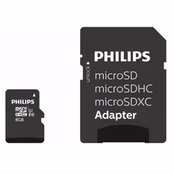 Philips FM08MP45B/00, 8 Go, MicroSDHC, Classe 10, UHS-I, 80 Mo/s, Class 1 (U1)