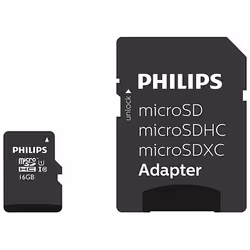 Philips FM16MP45B/00, 16 Go, MicroSDHC, Classe 10, UHS-I, 80 Mo/s, Class 1 (U1)