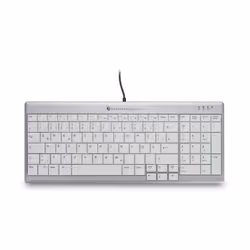 BakkerElkhuizen UltraBoard 960 Standard Compact, Mini, USB, QWERTZ, Argent, Blanc