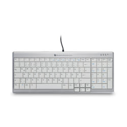 BakkerElkhuizen UltraBoard 960 Standard Compact clavier USB QWERTZ Suisse Argent, Blanc