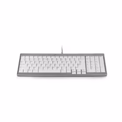 BakkerElkhuizen UltraBoard 960 Standard Compact clavier USB QWERTZ Suisse Argent, Blanc