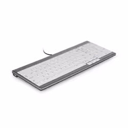 BakkerElkhuizen UltraBoard 960 Standard Compact clavier USB QWERTZ Suisse Argent, Blanc