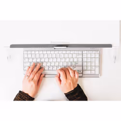 BakkerElkhuizen UltraBoard 960 Standard Compact Clavier filaire QWERTZ Suisse Mini Argent, Blanc - Vue supplémentaire 6