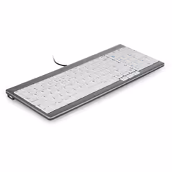 BakkerElkhuizen UltraBoard 960, Mini, Avec fil, USB, Commutateur de touche « ciseaux », QWERTY, Gris clair, Blanc