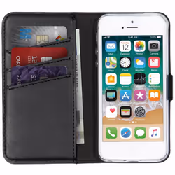 Selencia 5G21086603, Étui avec portefeuille, Apple, iPhone SE (2016), iPhone 5 / 5s, 10,2 cm (4"), Noir