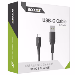 Accezz KABELUSBC36213803 câble USB 0,2 m USB C USB A Noir
