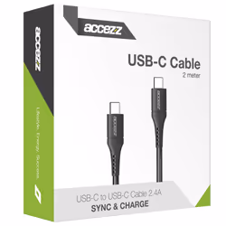 Accezz KABELUSBC44615903 câble USB 2 m USB C Noir