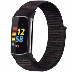 Bracelet Fitbit Charge 5 Textile Noir imoshion