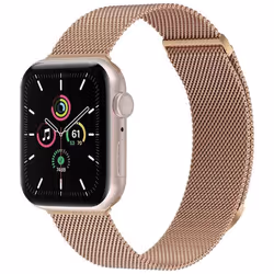 Bracelet magnétique milanais Apple Watch Series 1 á 9 / SE (38/40/41 mm) Series 10 (42 mm) Taille M Rose Dorée imoshion