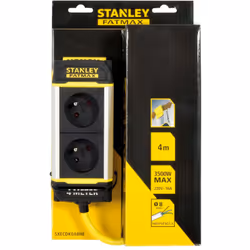 Le bloc électrique STANLEY possède 2 prises. Robuste , il est fait en aluminium extrudé. Le bloc est idéal pour des travaux o ...
