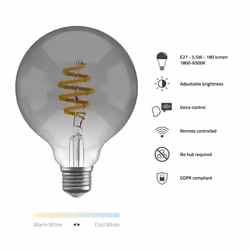 Hombli HBEB-0311 éclairage intelligent Ampoule intelligente Wi-Fi Gris 5,5 W